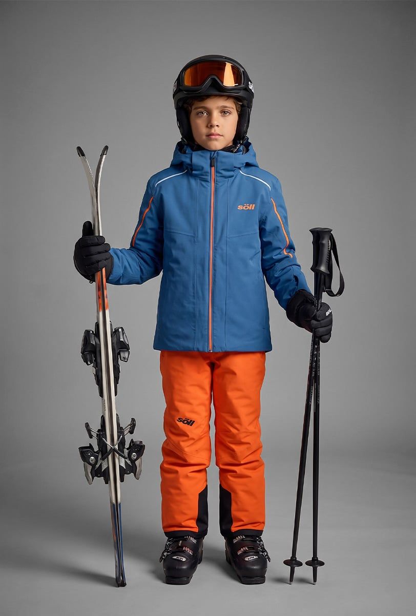Giacca da sci bambini Söll RASCH Petrol – con sci - 2