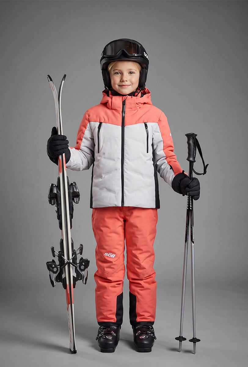 Giacca da sci bambini Söll TYPHOON II Coral – con sci - 4