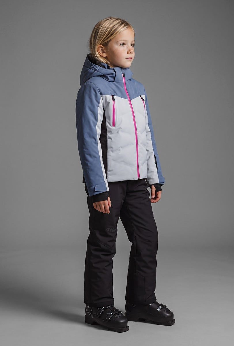 Giacca da sci bambini Söll TYPHOON II Moonlight Blue – vista frontale - 3
