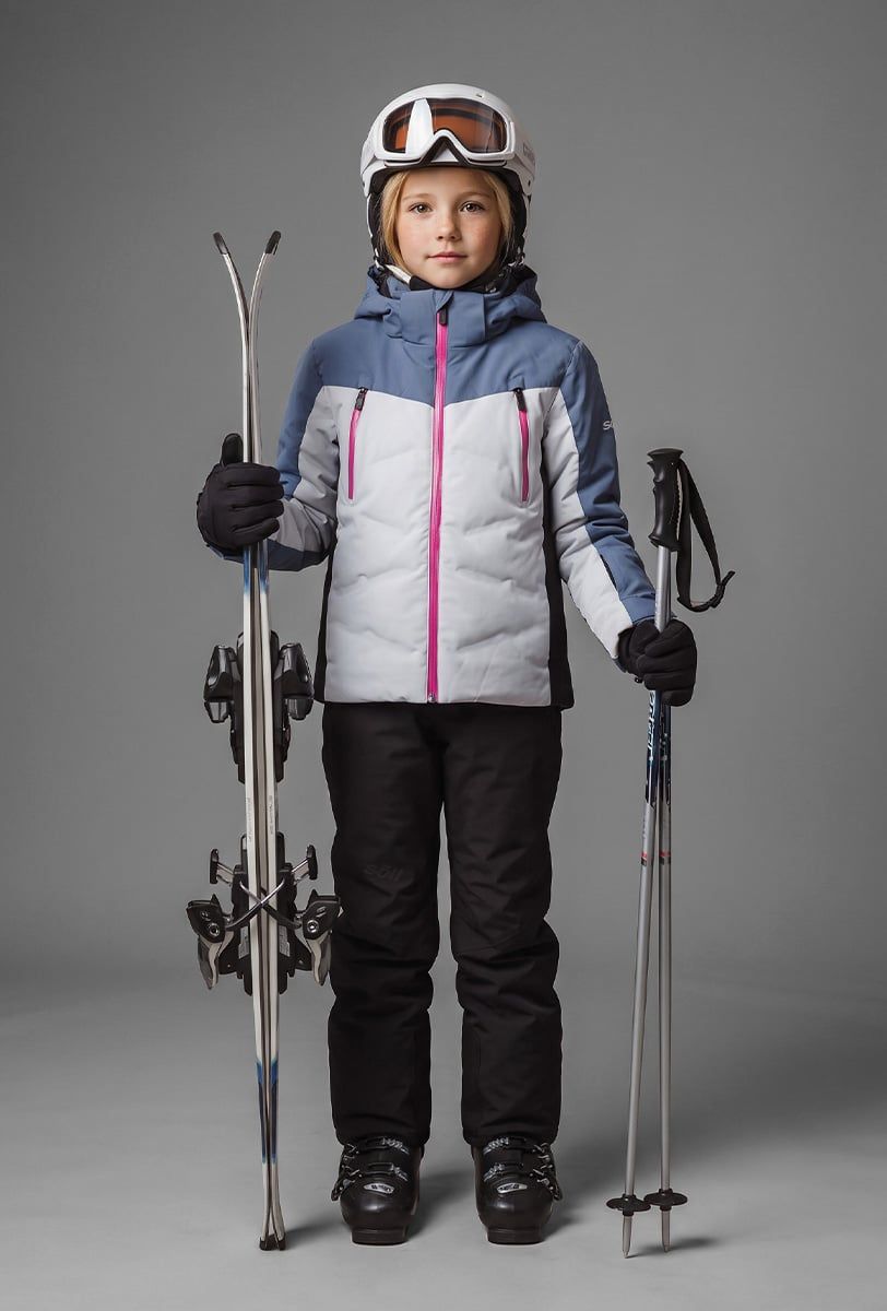 Giacca da sci bambini Söll TYPHOON II Moonlight Blue – con sci - 4